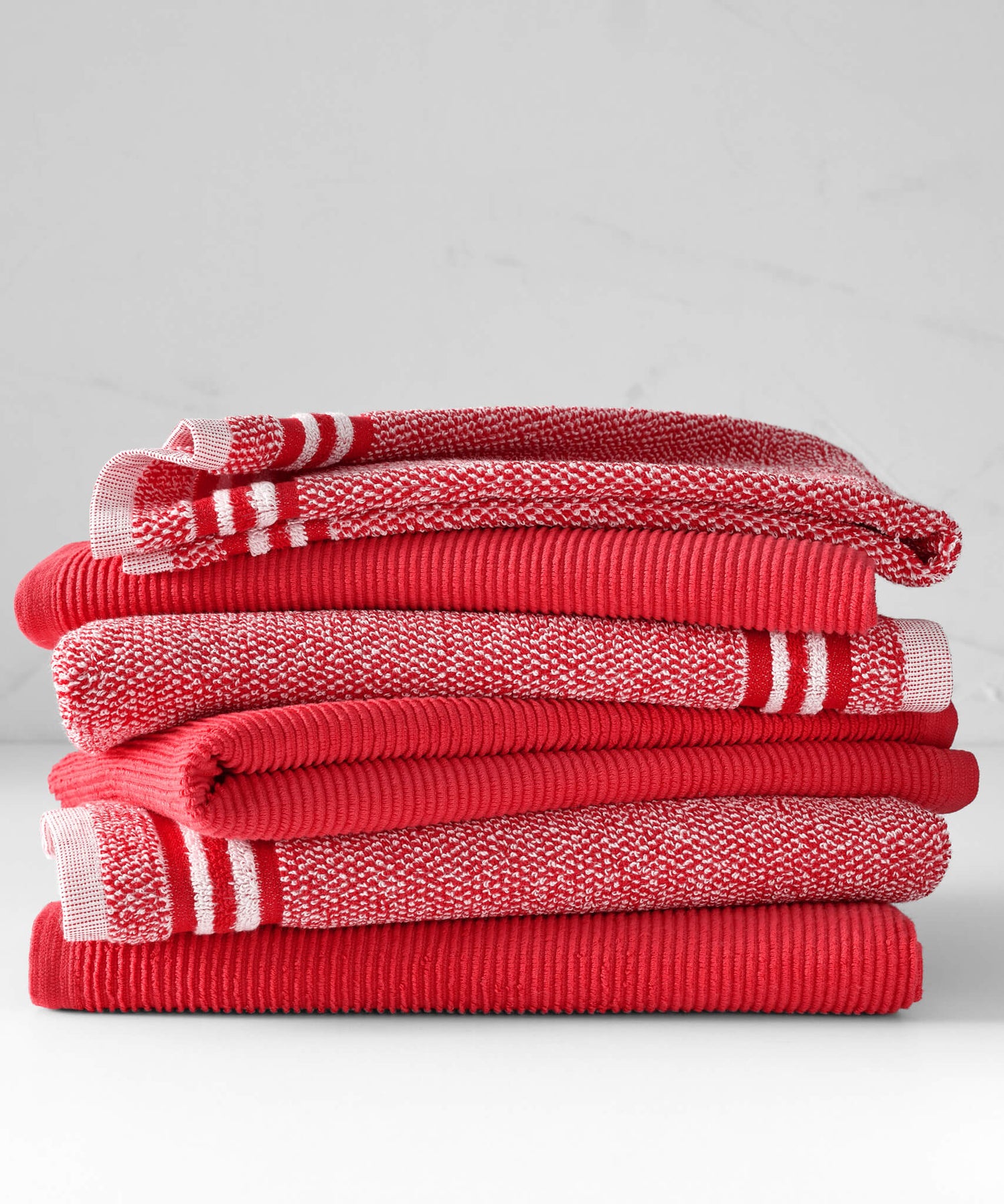  RIANGI Red Kitchen Towels - Set of 6 Cotton Dish
