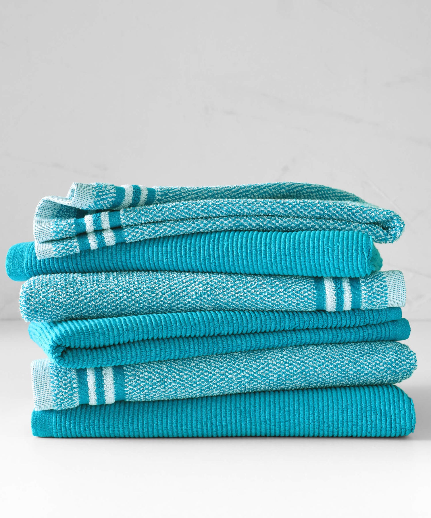 Logan Marled Rib Kitchen Towel - Set of 6 Aegean
